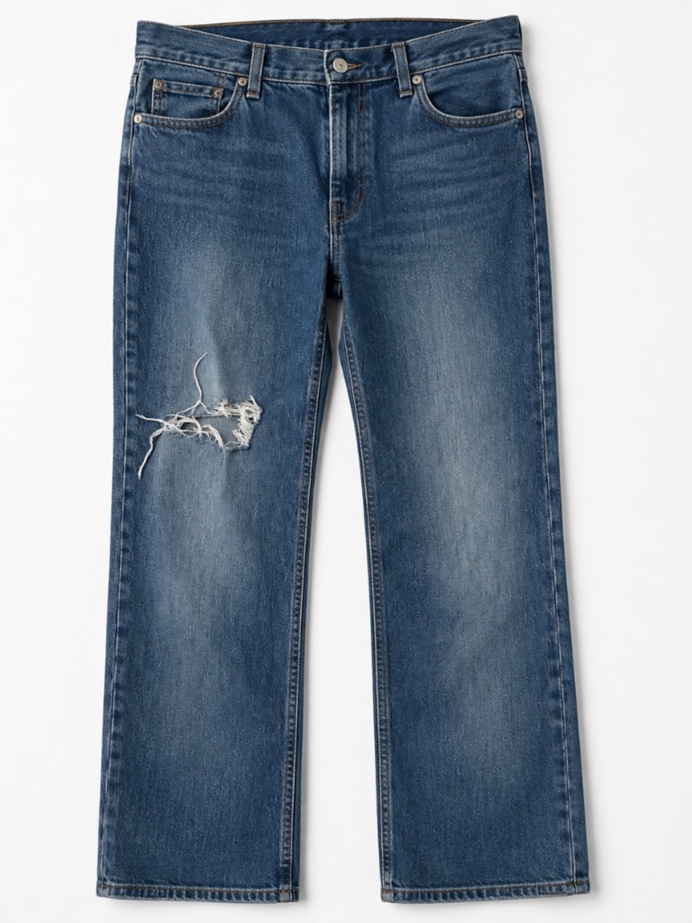 Old Navy Mid-Rise Boyfriend Loose Jeans Dark Wash Distressed Size 12